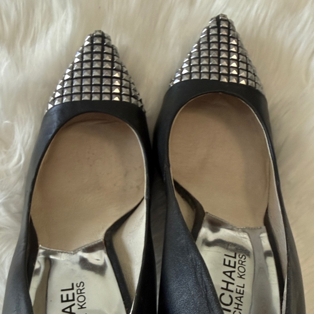Michael Kors Black Heels with Silver Accents - Picture 4 of 7
